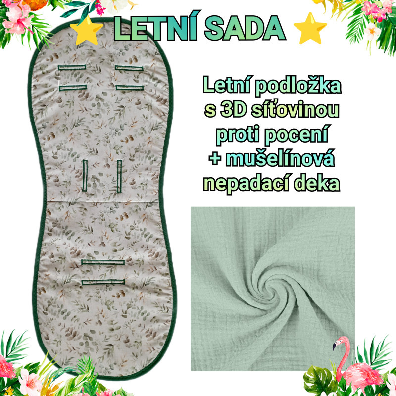 Letní sada podložka proti pocení+ mušelínová nepadací deka