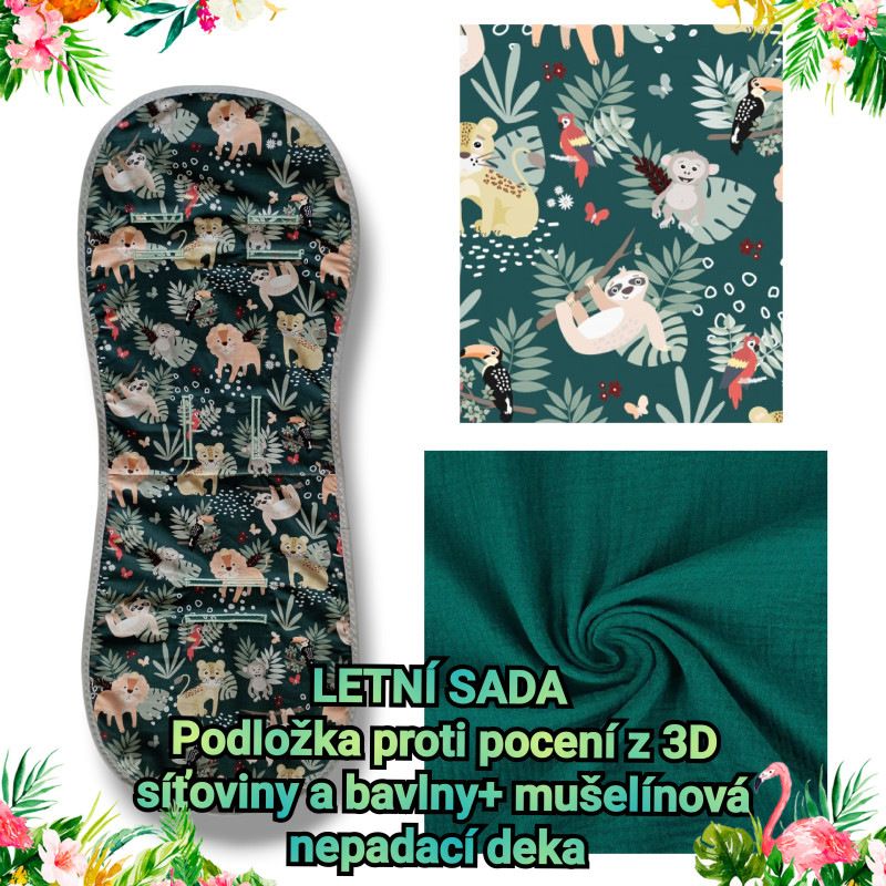 Letní sada podložka proti pocení+ mušelínová nepadací deka