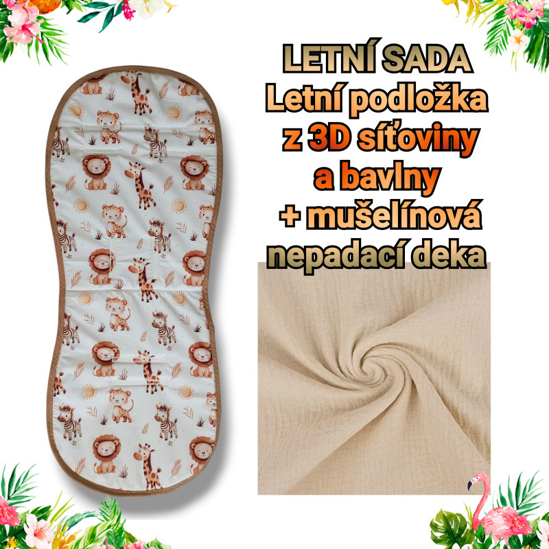Letní sada podložka proti pocení+ mušelínová nepadací deka