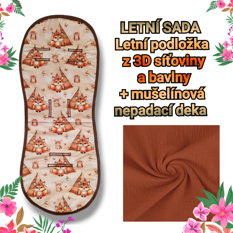 Letní sada podložka proti pocení+ mušelínová nepadací deka