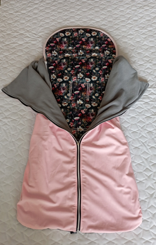 Sada kopretiny/růžová velvet deka 2