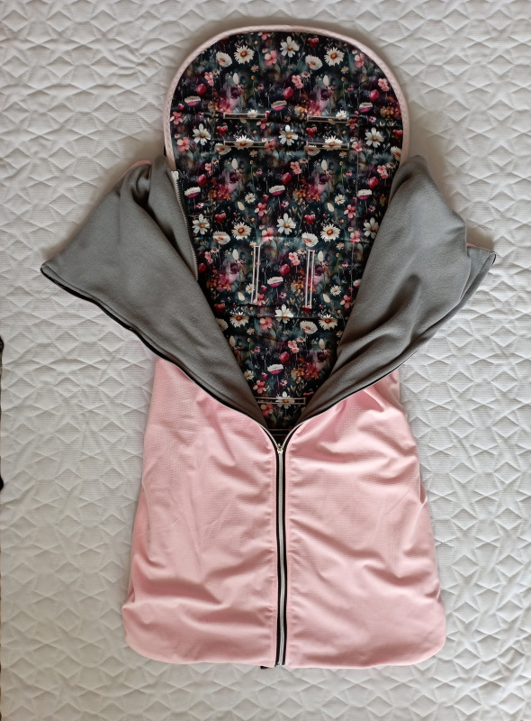 Sada kopretiny/růžová velvet deka 3