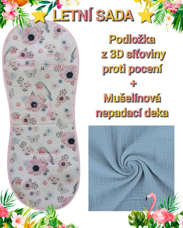 Sada s mušelínovou nepadací dekou