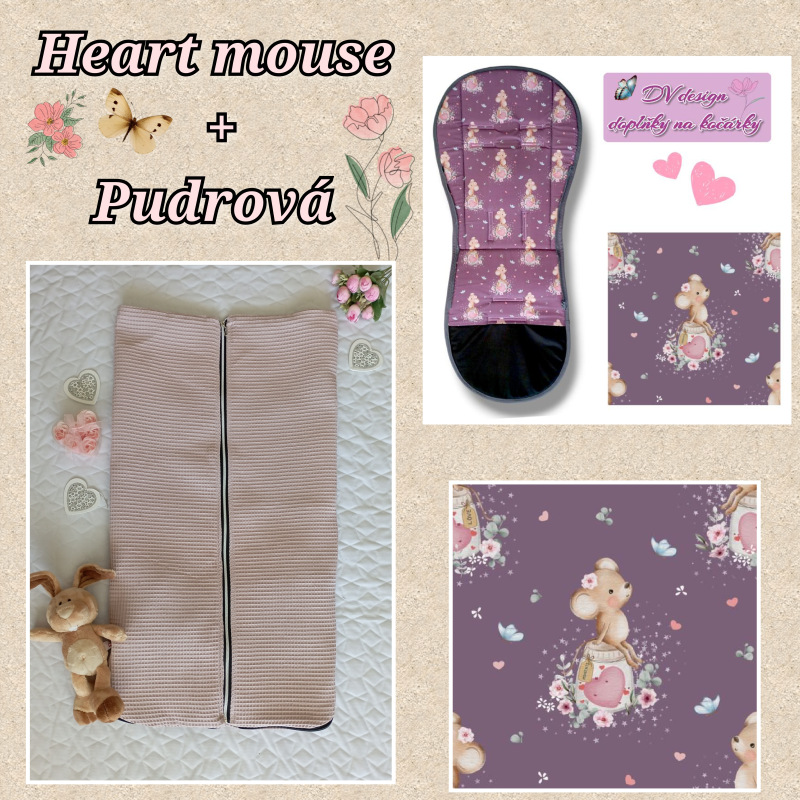 ♥️ Sada heart mouse pudrová