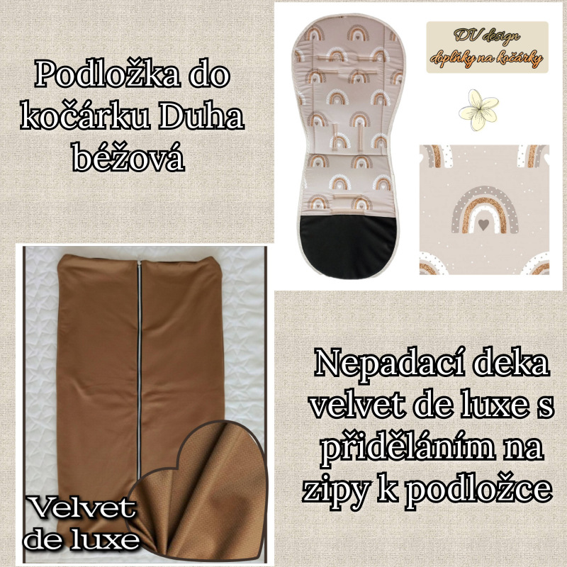 Duha béžová velvet