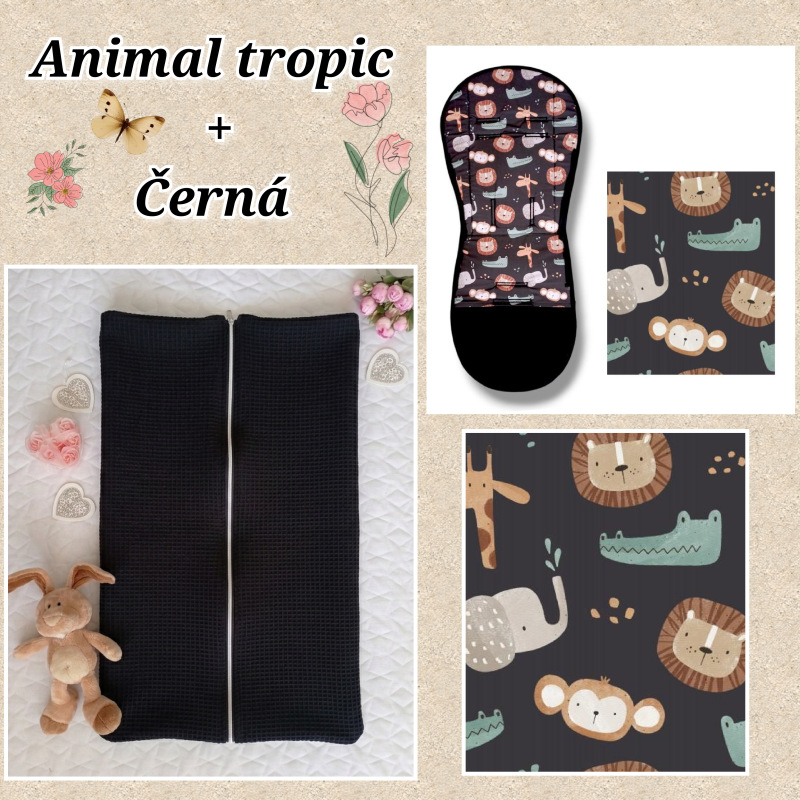 ♥️ Sada animals tropic černá