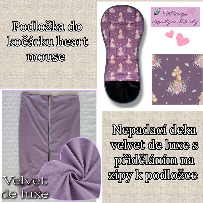 Heart mouse velvet
