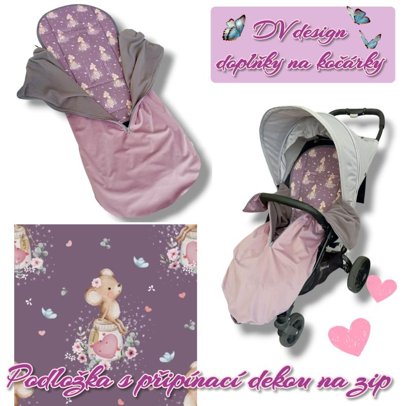 Podložka s nepadací dekou heart mouse
