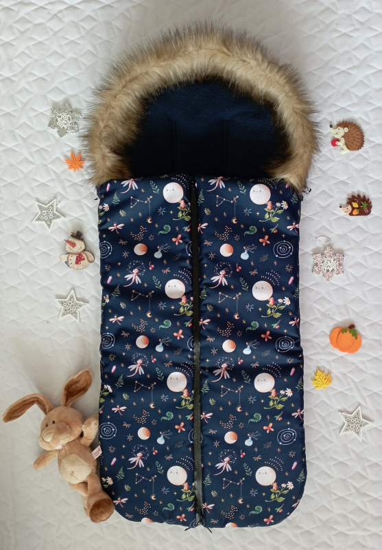 Zimní fusak se zipem uprostřed Winter magic animals 4