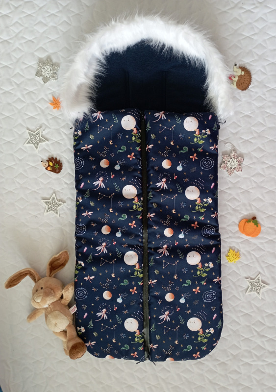 Zimní fusak se zipem uprostřed Winter magic animals 3
