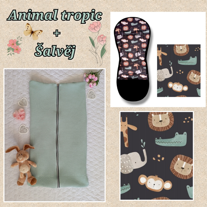 ♥️ Sada animals tropic šalvěj