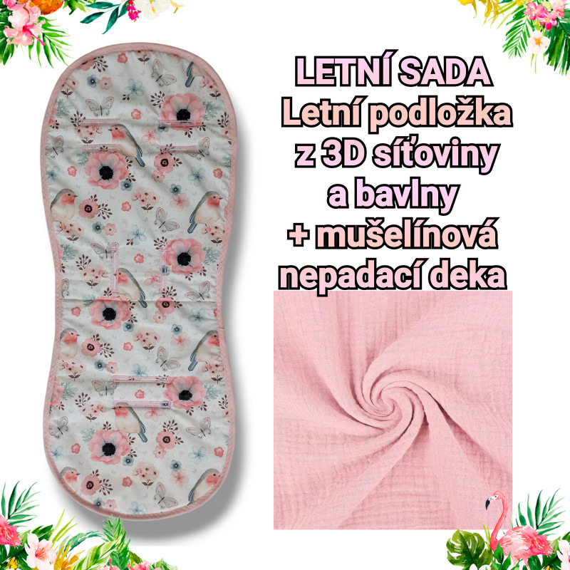 Letní sada podložka proti pocení+ mušelínová nepadací deka