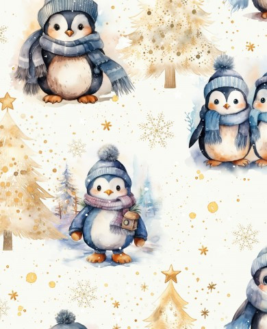 Winter Penguins + kožíšek