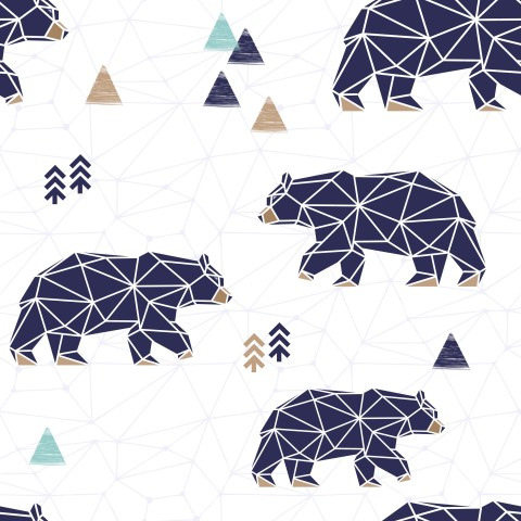 Zimní fusak se zipem uprostřed geometric bear