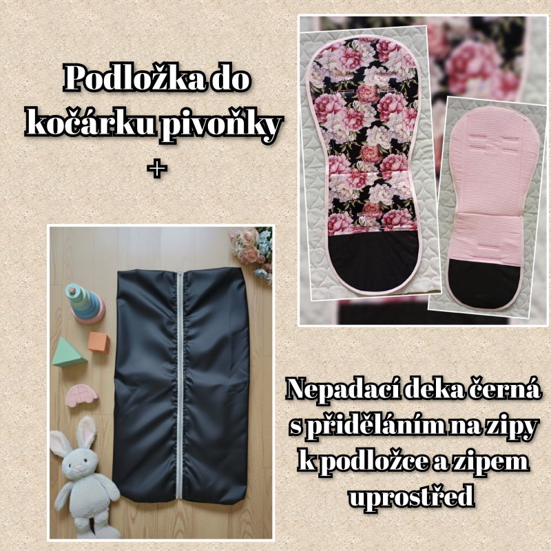 Sada Pivoňky /deka černá